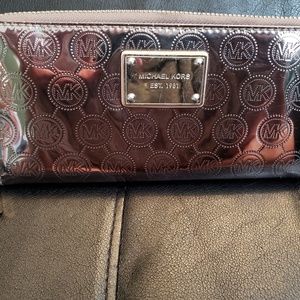 Michael Kors metallic silver wallet
